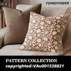 Foindtower Set of 2 Decorative Neutral Floral Throw Pillow Covers Accent Farmhouse Cushion Covers Boho Pillowcase for Couch Sofa Bedroom Living Room Home Decor,22×22 Inch,Light Orange Brown