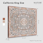 King Wood Bed Headboard Rustic | Carved Full Head Board Only | Wooden Decor Full Size Bed | Wall Mount Wood Art King or Queen (Manusa Antic, California King)