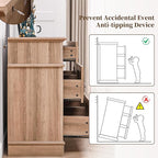 Dresser for Bedroom with 7 Drawers, 55" Wide Dresser for Storage and Organization, Farmhouse Chest of Drawers for Living Room, Closet, Hallway, Natural