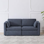 CHITA Small Modular Sectional Fabric Sofa Set, Extra Comfty Loveseat Cloud Couch, FSC Certified Modular Sectional Couch for Living Room, 78 inch Width,2 Seat Modular Sofa, Blue