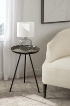 Kate and Laurel Laranya Modern Side Table 15 x 15 x 23 Brown and Black Chic Minimalist Bedroom Nightstand Table