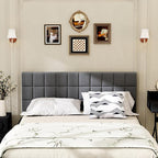 Andeworld Velvet Upholstered Tufted King Size Headboard,Wood Head Board with Metal Legs, Adjustable Height from 42” to 56”, Bed Headboard in Modern Design,Backboard for Bed, Dark Gray