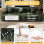 114'' Oversized Sectional Couches for Living Room Boneless Modular Sectional Sofa Plush Cloud Modular Couch Modern Sectionals with Deep Seat, No Assembly Required, 3 Seater, Green