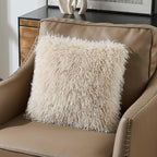 FUTEI Beige Decorative Throw Pillow Covers 18x18 Inch Set of 2,Soft Cozy Faux Fine Wool Textured Cushion Case,Modern Home Luxury Decor for Couch Bed Living Room