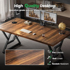 70.8" Large Executive Desk - Computer Office Desk Workstation, Modern Business Writing Table with Sturdy Metal Legs for Home Office (Wood Color, 71 Inch)