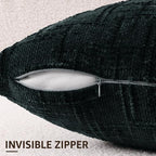 decorUhome Black Chenille Throw Pillow Covers 24x24 Set of 2 Thick Textured Slubby Couch Pillow Covers Farmhouse Accent Modern Neutral Decorative Pillow Cases for Bed Sofa Living Room