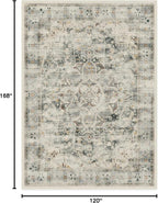 RUGGABLE Washable Vintage Area Rug – Sarrah Sage 10x14, Stain-Resistant, Non-Slip – Large Machine Washable Rugs for Living Room, Bedroom, Hallway, Entryway & Office–with Cushioned Pad