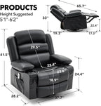 Oversized Recliner Chairs for Adults, 360° Swivel Rocking Recliner with Heat and Massage Lazy Boy Recliner,Recliner Chairs Single Sofa Seat with Cup Holders