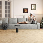140.2" Cloud Modular Gray Sofa, 4-Seater Upholstered Couches for Living Room, Modern Minimalist Deep Seat Boneless Couch, No Assembly Required, Plush Corduroy Fabric