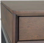 SIMPLIHOME Banting Desk - 72-Inch Wide Solid Hardwood and Metal Writing Desk in Walnut Brown, Modern Industrial Home Office Computer Table for Study with 2 Drawers and Flip-Down Keyboard Tray