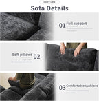 WJShome Cloud Sectional Couches for Living Room,100.5" Convertible Love Seat, 3 Seater Modular Sectional Sofa,Deep Seater Furniture Sets,Black