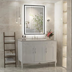 LED Bathroom Mirror, 20x28 Inch Frontlit & Backlit Black Framed Lighted Mirror,Wall Mouted Vanity with Lights,Double Lights Strips,Anti Fog Stepless 3 Colors Temperature & Dimmable