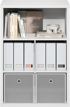 Furinno Cubicle Book Shelf, 5-Cube Bookshelf, Cube Storage Organizer Bookcase with Closed Back, 15.3 x 29.9 x 43.3, for Living Room, Bedroom, Home Office, White