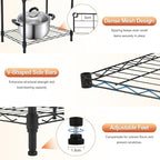Whitmor 4 Tier Storage Shelves, Heavy Duty Metal Shelving, 400 lbs Capacity per Shelf, 1600 lbs Total, Easy Assembly for Kitchen, Garage, Plant, 18" L x 12" W x 38" H, Black