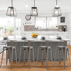 HAOBO Home 26" Low Back Metal Barstools Counter Height Bar Stools [Set of 4], Bronze