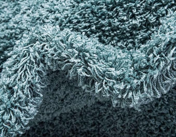 Unique Loom Solid Shag Collection Area Rug (2' 2" x 3' 1" Rectangle, Light Slate Blue)