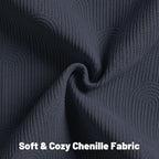 FUTEI Navy Blue Chenille Decorative Throw Pillow Covers 24x24 Inch Set of 2,Soft Cozy Striped Geometric Patterns European Cushion Cases,Modern Home Decor for Couch Bed Living Room