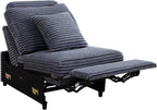 ORRD Modern Armless Power Recliner Sofa Seat for Modular Sectional Couch for Living Room-Blue Grey