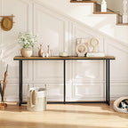 Yaheetech Narrow Console Table with Sturdy Metal Frame, 63 Inch Extra Long Entryway Sofa Table for Behind Couch, Hallway, Living Room, Rustic Brown