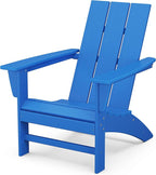 POLYWOOD AD420PB Modern Adirondack Chair, Pacific Blue, Durable High Density Polyethylene Construction, Easy Assembly, Waterproof, Comfortable Contoured Seat