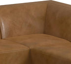 SIMPLIHOME Rex U-Shaped Sectional Modular Sofa in Full-Grain Genuine Leather, Caramel Brown, 144-inches Wide, Handcrafted Modern-Style Large Leather Couch for Living Room