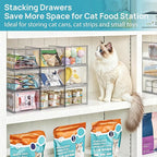 Vtopmart 6 Pack Small Clear Stackable Storage Drawers,Acrylic Bathroom Makeup Organizer,Plastic Storage Bins For Vanity, Undersink, Kitchen Cabinets, Pantry, Home Organization