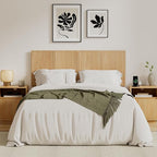 62.4" Wide Headboard Only, Queen Size Wooden Headboard Modern Farmhouse Wall Mount Headboard for Bedroom, Natural Oak
