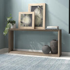 Henn&Hart 64'' Wooden Rectangular Console Table Entryway Table, Sofa Table with Wooden Shelf for Entryway, Living Room, Couch, Hallway, or Office, Antiqued Gray Oak
