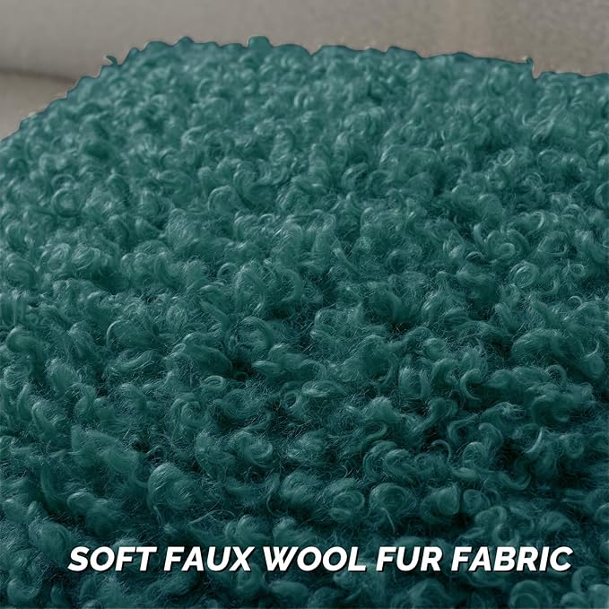 FUTEI Teal Decorative Throw Pillow Covers 20x20 Inch Set of 2,Soft Fluffy Faux Wool Fur Boucle Textured Cushion Case,Modern Home Decor for Couch Bed Living Room Office