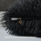 FUTEI Black Decorative Throw Pillow Covers 18x18 Inch Set of 2,Soft Cozy Faux Fine Wool Textured Cushion Case,Modern Home Luxury Decor for Couch Bed Living Room