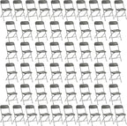 50 Pack Plastic Folding Chairs, Portable Party Chairs, Stackable Commercial Seats with Steel Frame for Home Office Wedding Party Indoor Outdoor Events Chairs, 350lbs Capacity,Gray