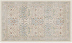 RUGGABLE x Morris & Co Washable Area Rug – Blackthorn Ivory Blue 3x5, Stain-Resistant, Non-Slip – Small Machine Washable Rugs for Living Room, Bedroom, Hallway, Entryway & Office–with Cushioned Pad