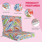 JMGBird Outdoor Chair Cushion Tufted Pillow, Deep Seat Outdoor Cushion Set 19"x19" Seat Cushions for Outdoor Furniture