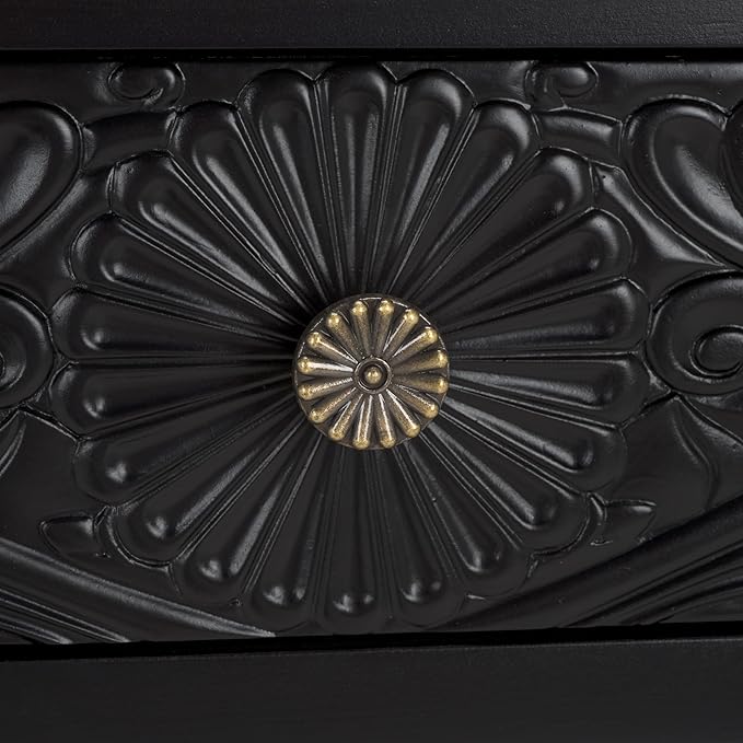 SAFAVIEH Home Collection Josie Black 2-Drawer Console Table for Living Room Foyer Bedroom Hallway Entryway Office