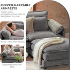 ELUCHANG 153" Oversized Modular Sectional Sofa, Comfy Deep Seat Cloud Couch, 6 Seater U Shaped Modern Sofa with Removable Cover for Living Room, Apartment, DIY Combination, Chenille Light Grey