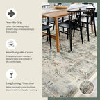 RUGGABLE Washable Vintage Area Rug – Kamran Hazel 2x3, Stain-Resistant, Non-Slip – Small Machine Washable Rugs for Living Room, Bedroom, Hallway, Entryway & Bathroom–with Cushioned Pad