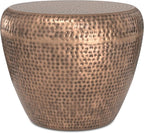 SIMPLIHOME Preston Modern Industrial 22 inch Wide Metal Metal Side Table in Antique Copper, Fully Assembled for the Living Room and Bedroom