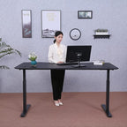 ApexDesk Elite Pro Series 60" x 27" Electric Height Adjustable Stand up Desk, Sit Stand Home Office Desk, Computer Desk - Curved Black