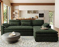 Belffin Large Modular Sectional Sofa with Deep Chaise, 104" Corduroy L Shaped Couch with 9" Soft Dual-Layer Seats Cushion for Living Room, Apartment, Green
