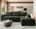 Belffin Large Modular Sectional Sofa with Deep Chaise, 104" Corduroy L Shaped Couch with 9" Soft Dual-Layer Seats Cushion for Living Room, Apartment, Green