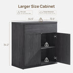 SICOTAS Buffet Cabinet with Storage - Accent Fluted Storage Cabinet with 6 Doors & 3 Drawers Sideboard Credenza Buffet Table Console Cabinets for Living Room Kitchen Dining Room Entryway Office