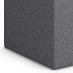 SIMPLIHOME Rockwood 18 inch Wide Contemporary Square Cube Storage Ottoman with Tray in Slate Grey Linen Look Fabric, Assembled, For the Living Room, Entryway and Family Room