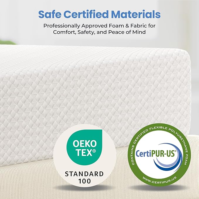 Yaheetech 10 Inch Full Size Mattress 3 Foam Layer Cooling Gel Memory Foam Mattresses, Green Tea for Fresher Sleep, Medium Firm, CertiPUR-US Certified, No Fiberglass, Full Mattress in a Box