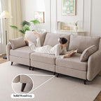 135'' Modular Sectional Sofa with Storage Seat,Oversized L Shaped Couch,6 Seater Couches for Living Room,Bedroom,Velet,Khaki