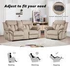 CANMOV Recliner Sofa Set, Oversize Power Lift Recliner Chair and Manual Loveseat with Overstuffed Armrest for Living Room,Bedroom Furniture,Office,1+2 Seat Light Brown