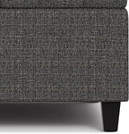 SIMPLIHOME Harrison 30 inch Wide Transitional Square Small Coffee Table Storage Ottoman in Ebony Tweed Polyester, Assembled, for The Living Room and Bedroom