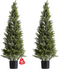 VEVOR Artificial Cedar Topiary Trees, 48 inch 2 Set Faux Pine Shrubs Plants, Fake Silk Tree Look Real, Easy Assembly for Decor Front Porch Outdoor Patio Garden Balcony Backyard Indoor Office