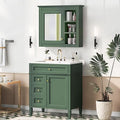 30" Bathroom Vanity with Matching Medicine Cabinet, Modern Sink Storage Cabinet with Drawers, Soft Closing Doors and Shelf, Bathroom Vanities with Sink & Mirror