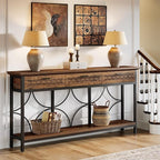 Tribesigns Console Table with Drawers, 70.9-Inch Extra Long Entryway Table with Storage for Entryway, Living Room, Foyer, Unique Design