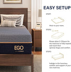 EGOHOME Hybrid King Mattress 12 Inch, Mattress with Cooling Cover, Comfort Foam & Pocket Spring Bed in a Box, Targeted Support Pressure Relief, CertiPUR-US Certified, Made in USA, 76x80x12 Black
